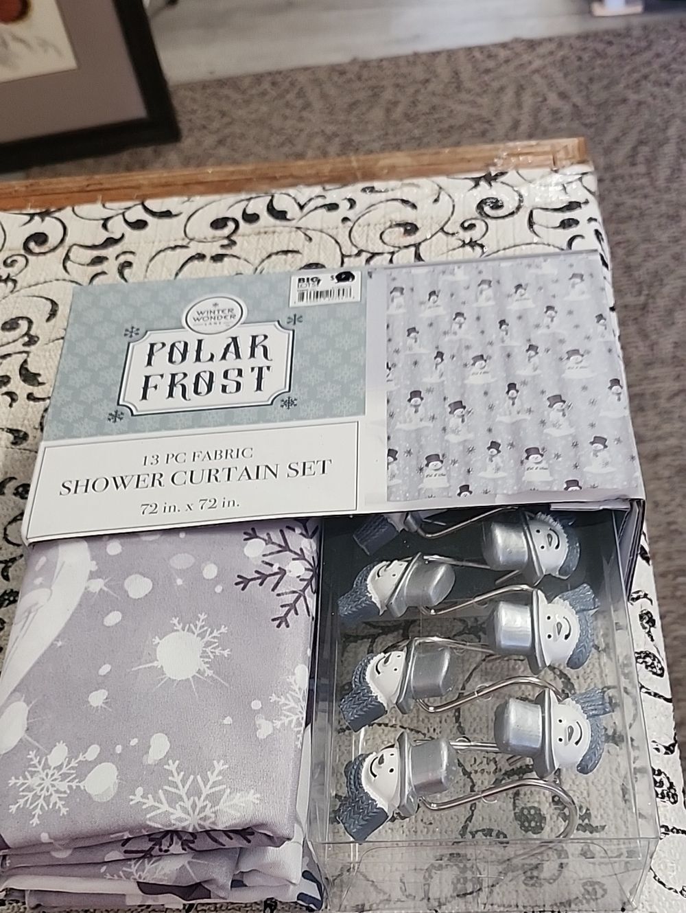 Polar Frost 13 Pc. Fabric Shower Curtain Set